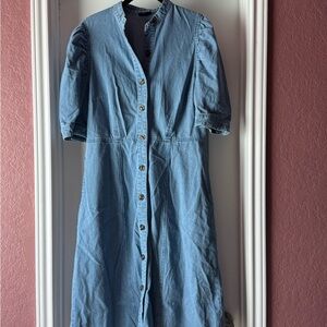 Who What Wear Blue Denim Midi Dress